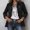 Black, variant on Womens Ruffle Trim Button Down Shirt Jacket Double Breasted Shacket Black L