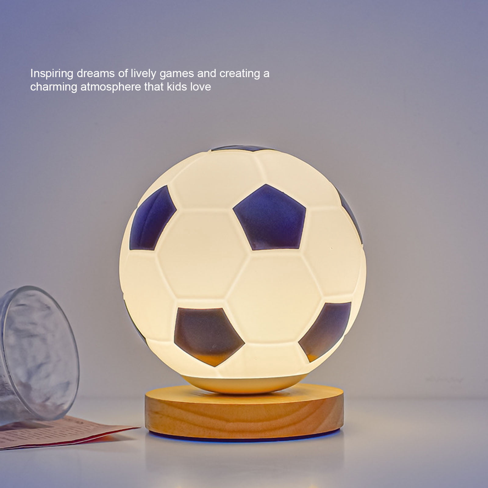 Plant Accessories Soccer Ball Lamp, Football Night Light Timer with Remote Control for Birthdays Baby Showers Christmas