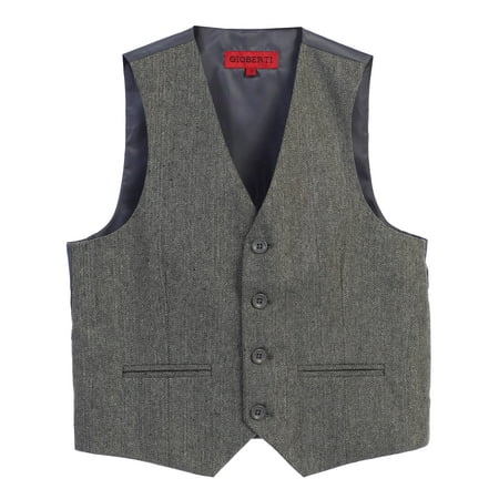 Gioberti - Gioberti Boy's Tweed Plaid Formal Suit Vest - Walmart.com ...