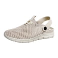 thumbnail image 4 of Rokment Mesh Orthopedic Walking Clogs Mules Shoes with Back Strap for Women Men Lightweight Breathable Athletic Arch Support Memory Foam Plantar Fasciitis Slides Sandals Beige Size 6.5, 4 of 5