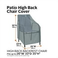 thumbnail image 3 of Classic Accessories Storigami Water-Resistant 26 Inch Easy Fold Patio High Back Chair Cover, Monument Grey, 3 of 13