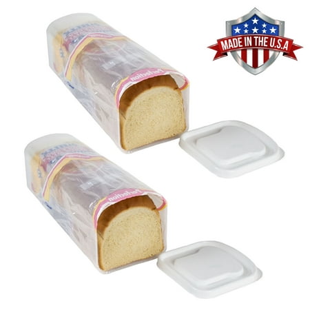2 Pk Bread Keeper Sandwich Bread Box Holder Dispenser Crush-Proof Kitchen Travel (Best Bread Box To Keep Bread Fresh)