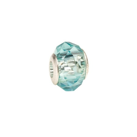 - Aquamarine Faceted Beauty Large Hole Beads Murano Lampwork European Glass Crystal Charms Beads Spacers Fit Pandora Troll Chamilia Carlo Biagi Zable Snake Chain Charm Bracelets 9.5x13.5mm 4pcs