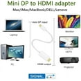 thumbnail image 3 of YIYI GUO 6ft Mini DP to HDMI-compatible Cable, Mini Display Port Male (Thunderbolt Port) to HDMI-compatibl Male Cable Audio Video Convert Cable for Apple MacBook, MacBook Pro, Google Chromebook Pixel, 3 of 8