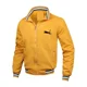 thumbnail image 3 of Chaqueta a prueba de viento de alta calidad para hombre, chaqueta con estampado de cremallera, cuello levantado, informal, simple, a la moda, estilo motocicleta, primavera, otoño, nuevo, 3 of 5