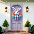 thumbnail image 5 of Happy Easter Door Covers,Easter Bunny Eggs Door Covers for Front Door Spring,Welcome Spring Door Cover Decorations Door Banner,Easter Gnome Welcome Banner for Spring Easter Party Decorations Indoor, 5 of 7