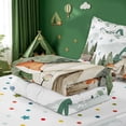thumbnail image 5 of meiyoeat Boys Camper Zipper Twin Comforter Sets with Fitted Sheet and 2 Pillowcases For Boys,Green A Alphabet Zipper Bedding Set,Polkadot Reversible,4 Pieces, 5 of 7