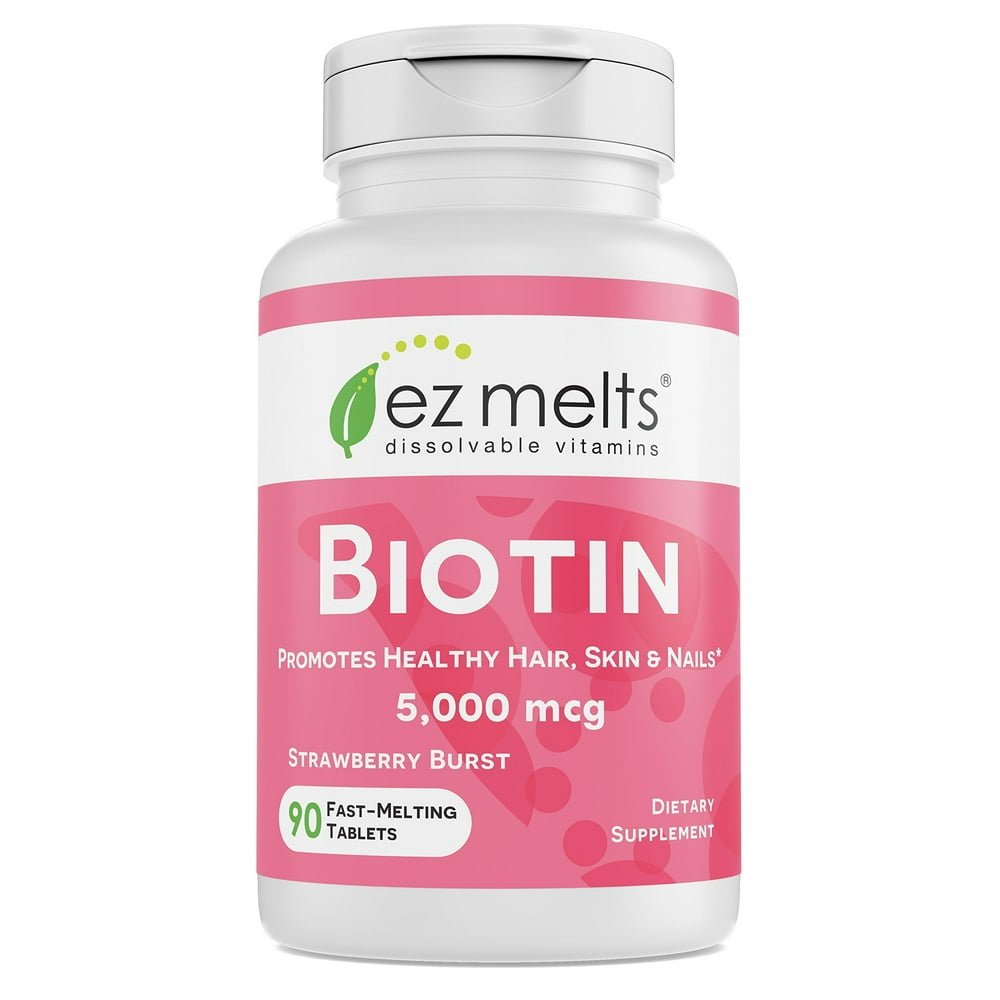 EZ Melts Biotin for Hair, Skin, Nails, 5,000 mcg, Sublingual Vitamins