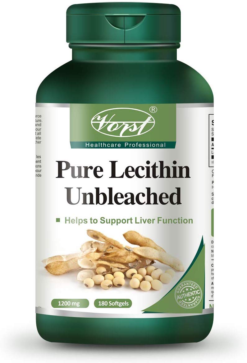 Vorst Pure Soy Lecithin Unbleached NonGMO 1200mg 180 Softgels