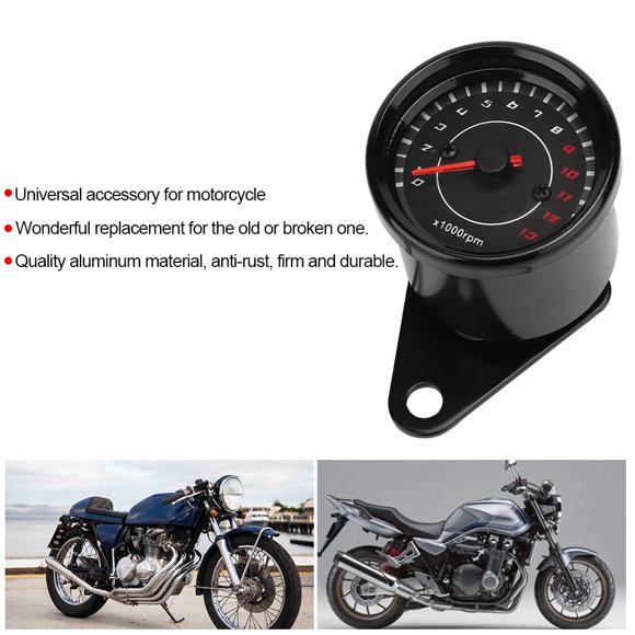 Duokon Compteur de Vitesse Rétroéclairé pour Moto, Jauge en Aluminium Remplacement