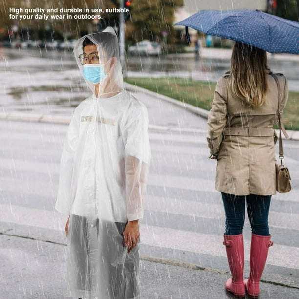 Reuseable White Rain Suit, Rain Coat, With Sleeves Outdoor Activities Men  Women For Adults Fishing