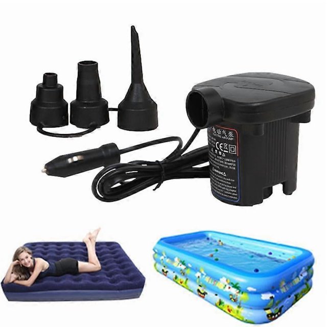 Quick-Fill Portable Air Pump with 3 Nozzles Inflator Deflator Inflator Pump Electric Air Pump for Air Mattress Bed Inflatables