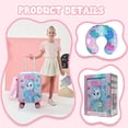 thumbnail image 3 of Kids Hardshell Luggage Sets for Girls with Wheels Pink Lightweight Carry on Suitcases with Wheels for Toddler Travel Essential Travel Pillow Backpack, 3 of 7
