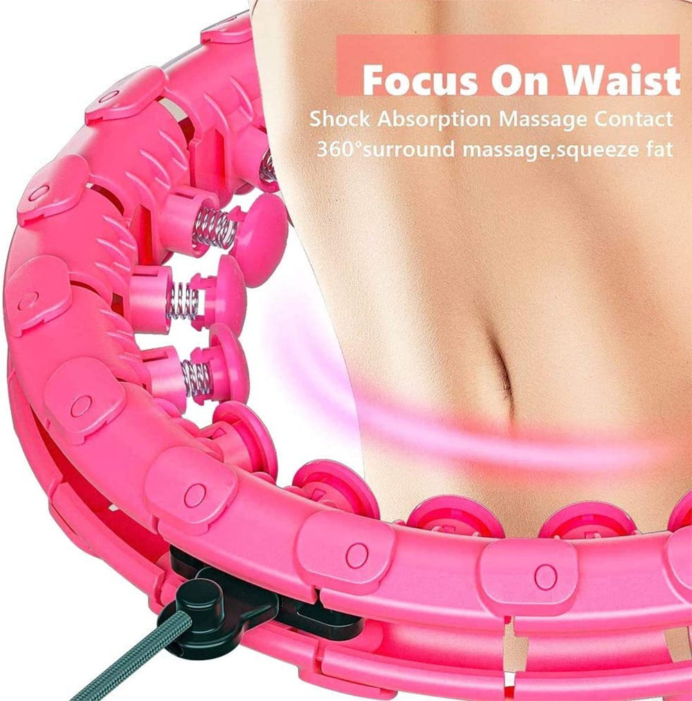 Instrument 24 Detachable Knots Hoola-Hoop for Exercise New Smart Hola Hoop Adjustable Pilates Circles Ring Weight Loss Massage 360° Auto-Spinning Hoola Hoop