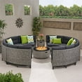 thumbnail image 2 of Noble House Baltaire Outdoor Round 8-Seater Wicker Sectional Set with Fire Pit, 2 of 4
