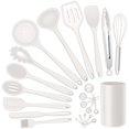 thumbnail image 1 of Juego de utensilios de cocina e-FAR 23 piezas de silicona blanca con soporte, 1 of 7