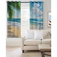 thumbnail image 2 of Summer Beach Blackout Curtains for Bedroom Living Room Darkening Curtains 90 Inch Coastal Ocean Tropical Palm Trees Black Out Window Curtain Privacy Window Treatment Grommet Drapes 52"x90"x2, 2 of 9