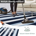 thumbnail image 5 of Blue Navy Striped Outdoor Rug 5x8 Ft - Reversible Patio Rug Outdoor Camping Rugs, Modern Ombre Abstract Lines Pattern Washable Indoor Outdoor Area Rugs, Non-Slip Outdoor Carpet Runner for Deck/Porch, 5 of 8