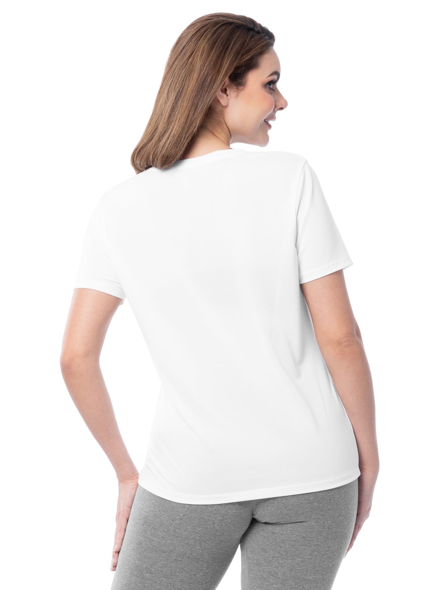 Athletic Works Women's Active Texture Knit V-Neck Tee, Sizes XS-XXXL