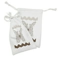 thumbnail image 2 of Butterfly Fabric Pouch Set of 2, Insect Art Swirled Wings Vintage Modern Ornate Fashion Style Print, Small Drawstring Bag for Toiletries Masks and Favors, 9" x 6", White Brown Grey, by Ambesonne, 2 of 2