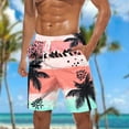 thumbnail image 2 of ZCFZJW Mens Hawaiian Shorts Casual Drawstring Elastic Waist Tropical Palm Tree Print Beach Bathing Suit Lightweight Quick Dry Swim Trunks with Pockets Pink S, 2 of 5