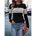 thumbnail image 6 of Women'S Sweaters Trendy Color Block Tops Long Sleeve Shirts Fall Outfits Early Fall Fashion Winter Clothing Black M, 6 of 9