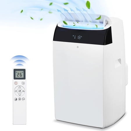 14000 BTU Portable Air Conditioner, 3-in-1 AC Unit with Dehumidifier & Fan, Cools 750 Sq.Ft, Low Noise, Remote, Window Kit, White