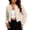 Khaki, variant on Women Cropped Zip Up Jacket Crew Neck Long Sleeve with Pockets Casual Fall Winter Loose Fit Fashion Outerwear