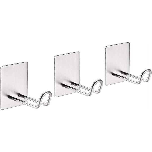 3 uds Ganchos adhesivos YONGSHENG de acero inoxidable 60mm X 45mm X 60mm