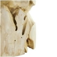 thumbnail image 4 of DecMode 15" x 18" Light Brown Teak Wood Handmade Live Edge Tree Stump Accent Table with Natural Cutouts, 1-Piece, 4 of 9