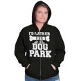 thumbnail image 3 of Rather Be Dog Park Pet Puppy Owner Unisex Fleece Graphic Zip Up Hoodie Brisco Brands 2X, 3 of 5