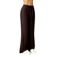 thumbnail image 4 of Flare Leggings for Women Soft Comfy Drawstring Yoga Pants Low Rise Sweatpants Lounge Wide Leg Leggings Coffee XL, 4 of 5