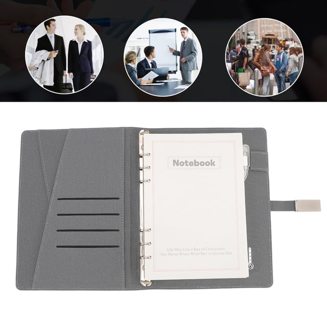 Notebook de Carga Inalámbrica, Cuaderno de Cuero de Tapa Dura Portátil Inteligente Portátil de 8000 mAh A5 Tamaña Para Reuniones de Negocios