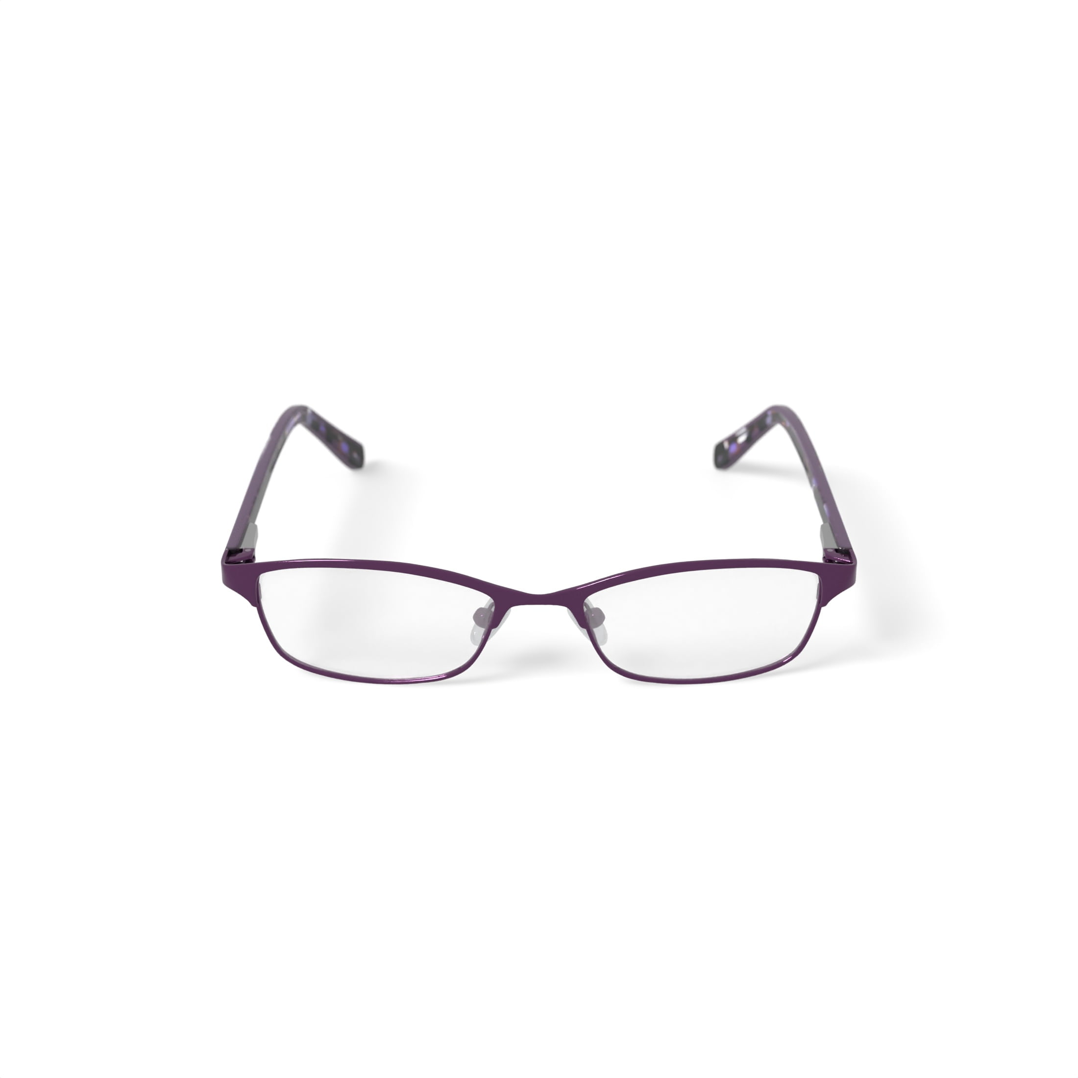 Hard Candy Women's HC21 Browline Prescription Eyeglasses with Case, Matte Dark Purple