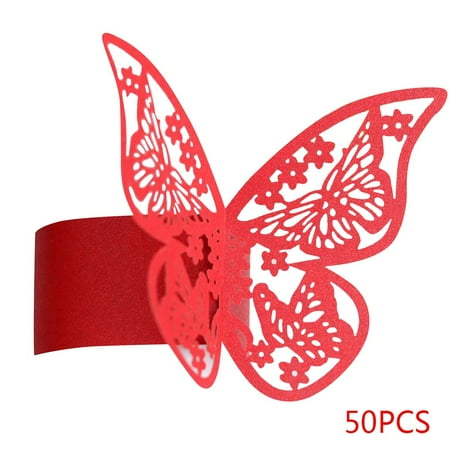 

50pcs Flying Insect Style Paper Napkin Rings Napkins Holders Hotel Wedding Favors Table Decoration
