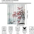 thumbnail image 2 of Asian Curtain Red Cherry Blossom Japanese Blossom Branch Oriental Chinese Ancient Ink Landscape Wind Printing Curtain for Kitchen Bedroom Living Room Blackout Curtain 55x63 Inch 2 Panels, 2 of 6
