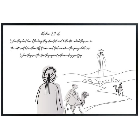 Matthew 2:9-10 Christian Wall Art – Inspirational Bible Verse Decor – Spiritual Scripture Wall Hanging – Christian Gift for Women & Home