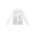 thumbnail image 3 of Yruioon Kids Boys Glittery Sequined Hip Hop Jazz Dance Shirts Performance Costume Spread Collar Tops White 12-14, 3 of 6