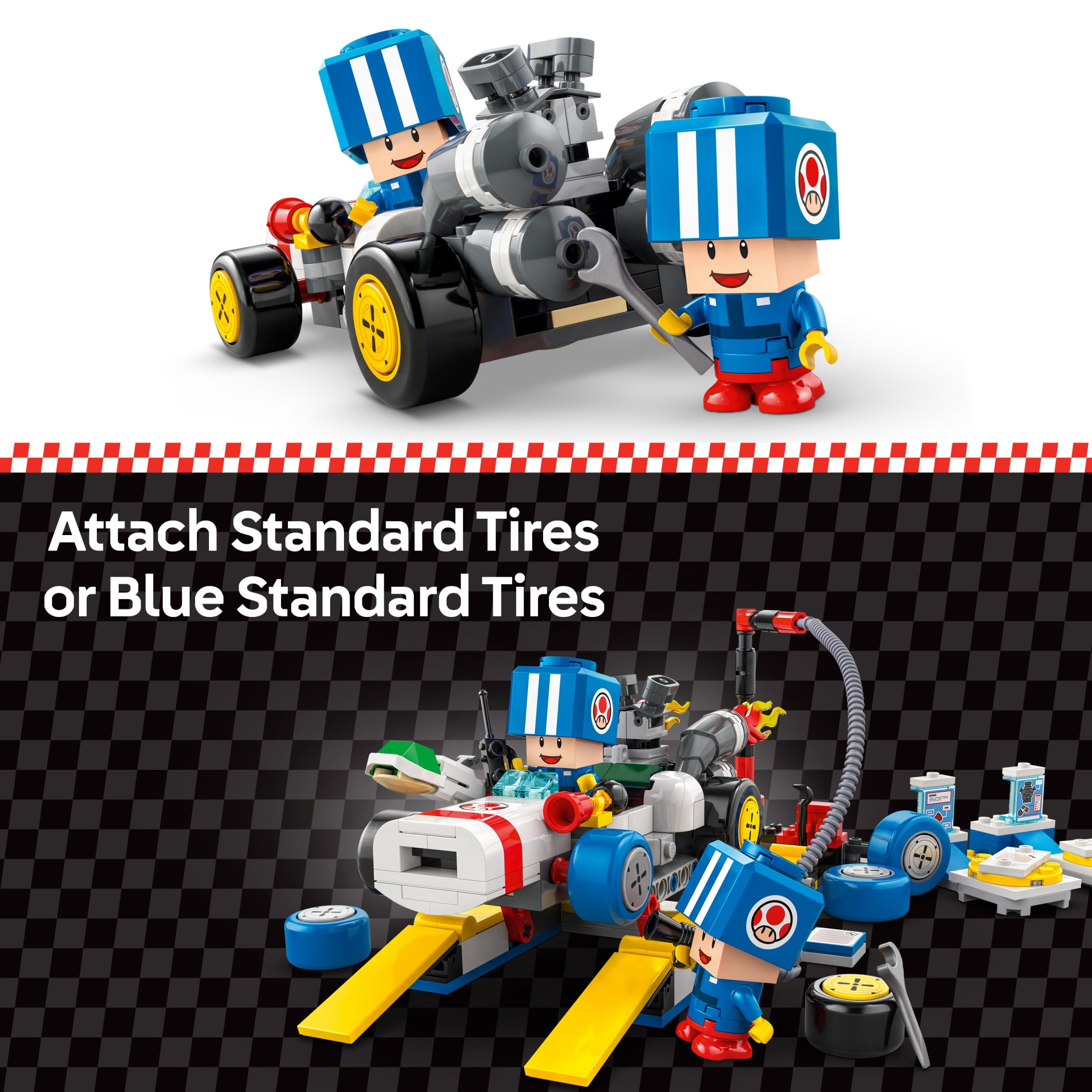 LEGO Super Mario: Mario Kart Toad's Garage - Nintendo Toy Building Set for Kids, Boys & Girls, Ages 8+ - Collectible Mario Kart Toy for Fans with 2 Blue Toad Figures - Gift Idea for Birthdays - 72035