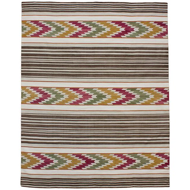 Due Process Stable Trading Flatweave Flèche Ikat Carnaval Zone Rug&44; 8 x 10 Pi.