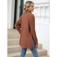 thumbnail image 3 of Long Sleeve Shirts for Women High Neck Casual Tunic Tops Orange Red XL, 3 of 8