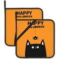 thumbnail image 1 of SKQIT Happy Halloween Print Pot Holders Set of 2, Kitchen Heat Resistant Potholder for Microwave Cooking Baking Oven End Dishes and BBQ, 1 of 7
