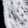 thumbnail image 6 of D-GROEE 20/40/60/100/120/200/300g Glow in The Dark Spider Web Halloween Fake Spider Web White Stretch Spider Webs Halloween Decoration Cobwebs for Halloween Home and Party Indoor and Outdoor Decor, 6 of 7