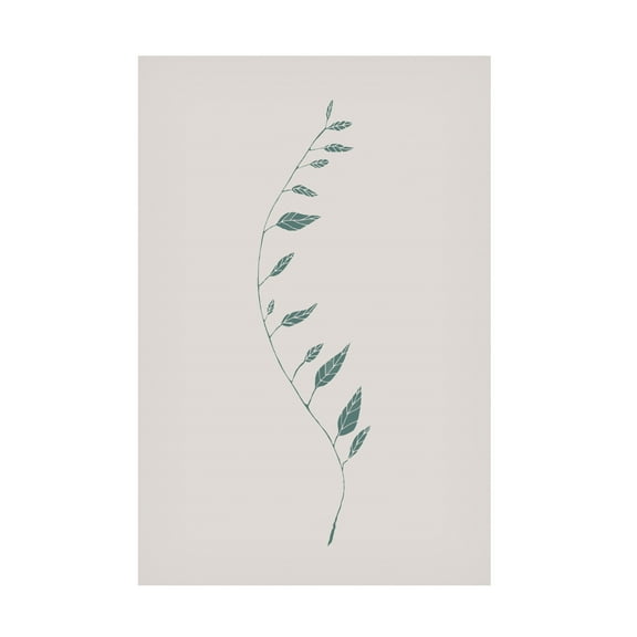 Canvas Wall Art - Pictufy Studio Ii 'Wavy Branch Green' Wall Art for Living Room, Bedroom, or Office Décor by Trademark Fine Art - 12 x 19 Inches