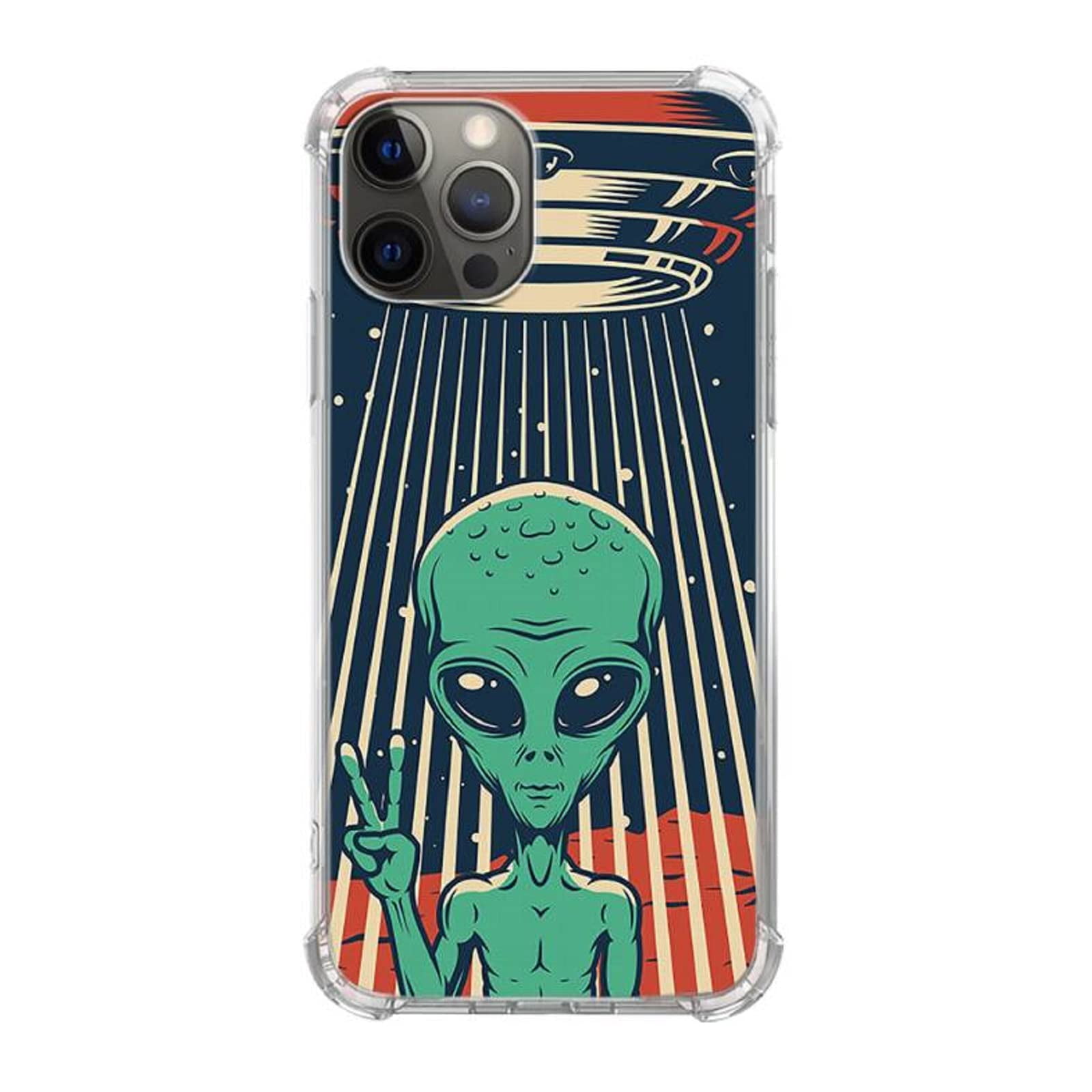 UFO Alien Case for iPhone 13 Pro Max,Aesthetic Art Design TPU