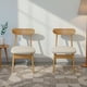 thumbnail image 5 of Ilios Innova | Paquete de 2 Sillas de Comedor Kora, Sillas Modernas de Madera de Caucho con Asiento Acolchado y Tapizado de Tela, Diseño Estilo Japandi y Nórdico, Color Café Claro, 5 of 9