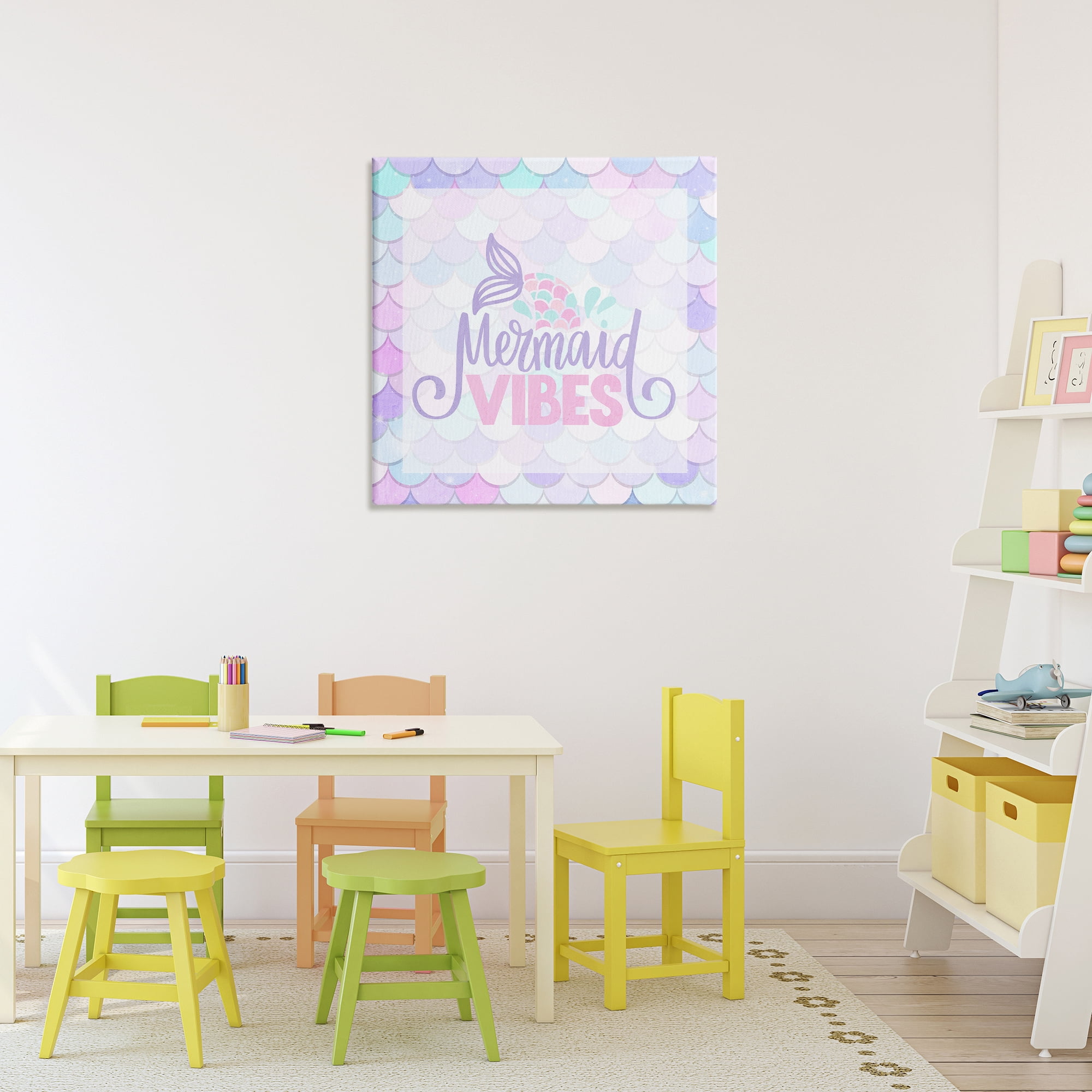 Pastel Mermaid Vibes Canvas Wall Art, design by Kim Allen