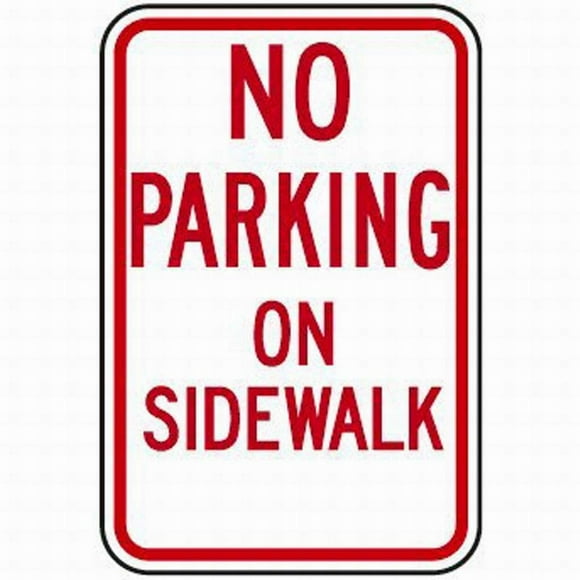 No Parking On Sidewalk Sign Safety Sign 8x12 Inches Tin Metal Signs Road Street Notice Sign Outdoor Decor Caution Signs