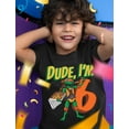 thumbnail image 2 of Tstars - 6th Birthday Dude Shirt TMNT Mutant Ninja for Boys Youth Kids T-Shirt X-Large Black, 2 of 6