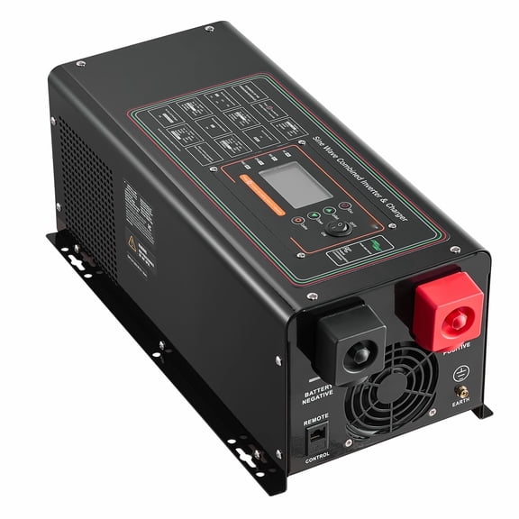 2000W Pure Sine Wave Inverter 12V to 120V, LCD Display Solar Inverter for RV Boat Home Off-Grid, Battery Compatible Power Converter